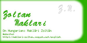 zoltan maklari business card